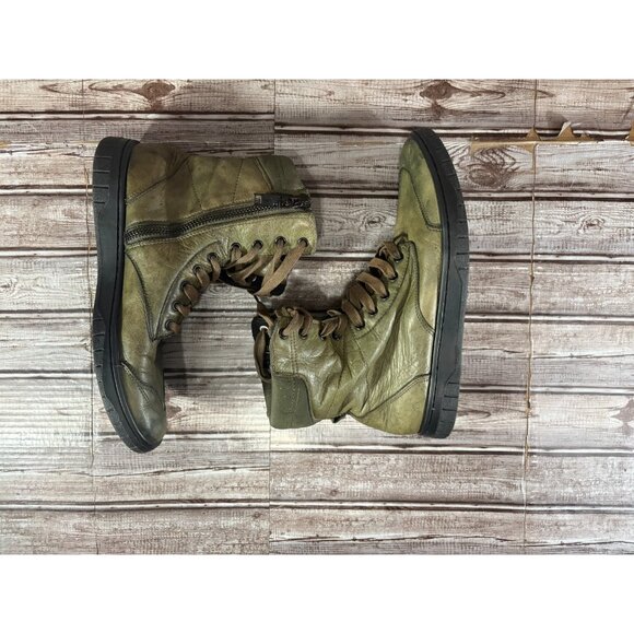 Diesel s boulevar combat style leather zip sneaker boots size 10 US color green - Picture 5 of 9